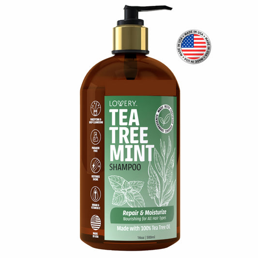 Tea Tree Mint Shampoo - 16oz Organic Hair Care Made in USA