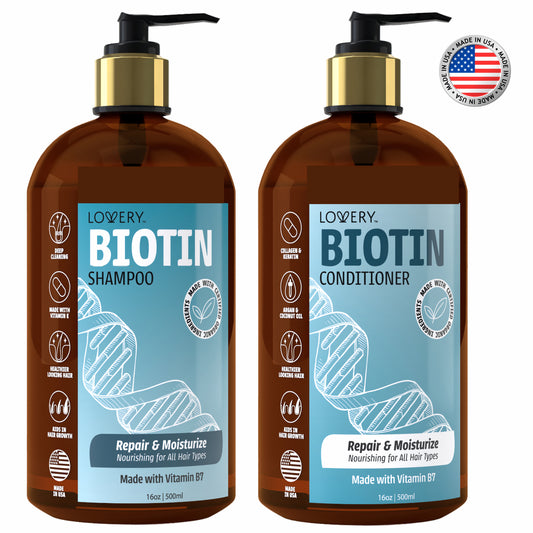 Biotin Shampoo & Conditioner Gift Set - 32oz Hair Care Made in USA