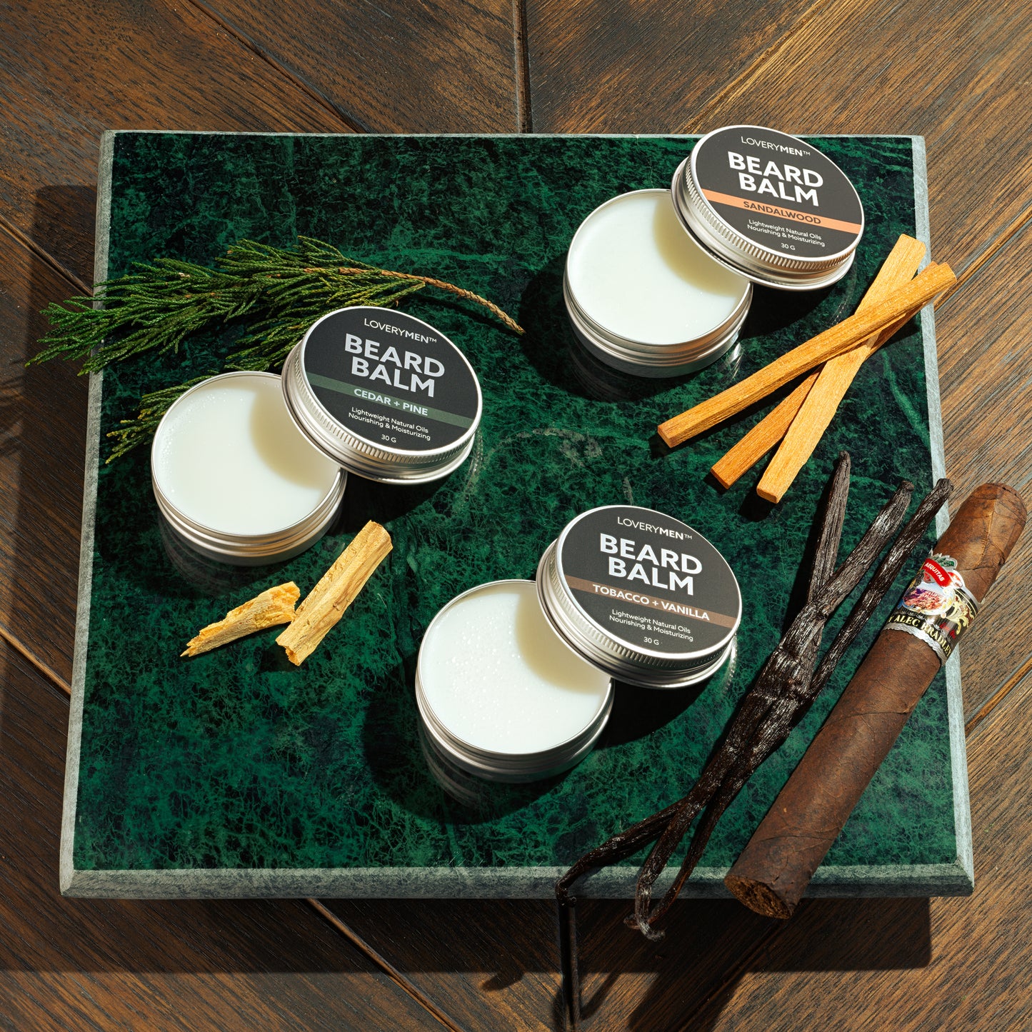 Mens Beard Balm Gift Set - 4Pc All Natural Beard Wax