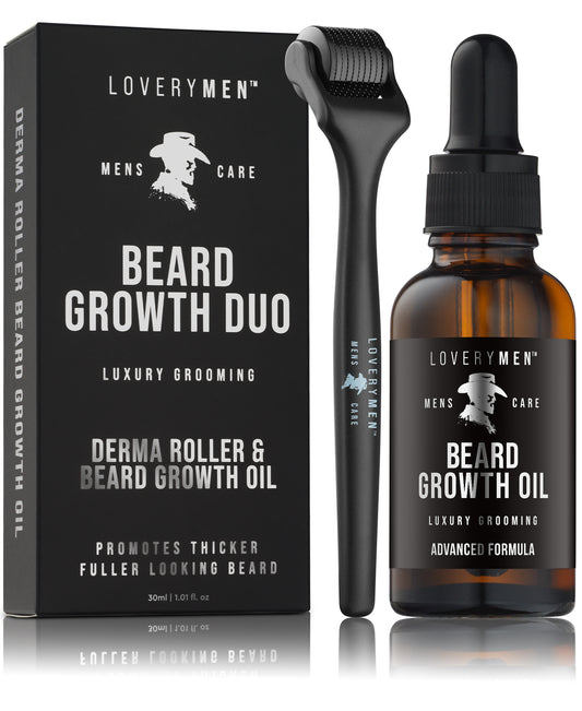 Mens Beard Growth Kit-2pc-Derma Roller with Beard Growth Oil