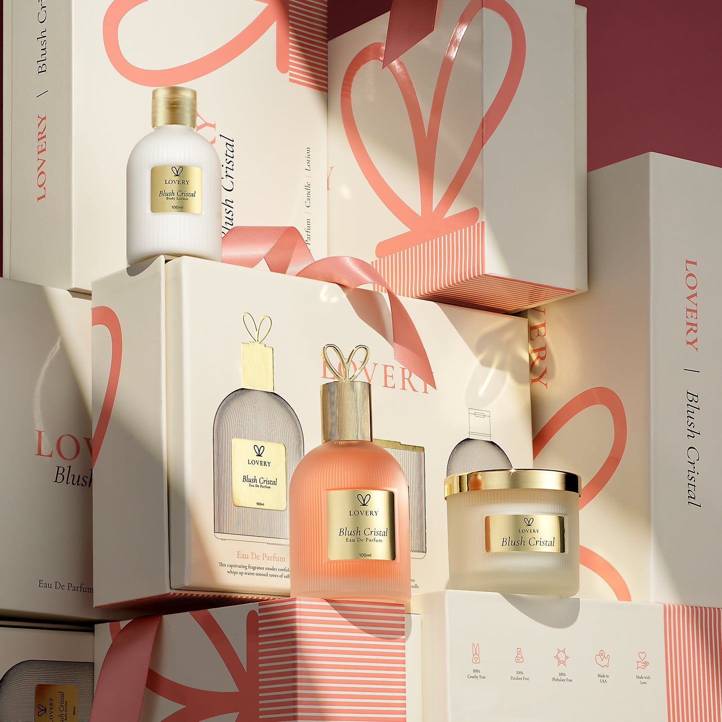 Lovery Blush Cristal Eau de Parfum - Radiant Floral Amber Fragrance for Women, 100ml