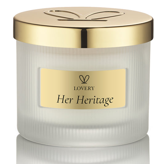 Lovery Her Heritage Luxury Soy Candle - 4.5oz Clean-Burning Floral Vanilla Scented Candle