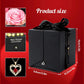 Lovery Preserved Pink Rose with LED Lights and 14K Gold Plated Double Heart Ruby Necklace - Valentines Day Gift for Her
