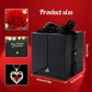Lovery Preserved Red Rose with LED Lights and 14K Gold Plated Double Heart Ruby Necklace, Valentines Day Gift