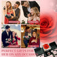 Lovery Preserved Red Rose with LED Lights and 14K Gold Plated Double Heart Ruby Necklace, Valentines Day Gift