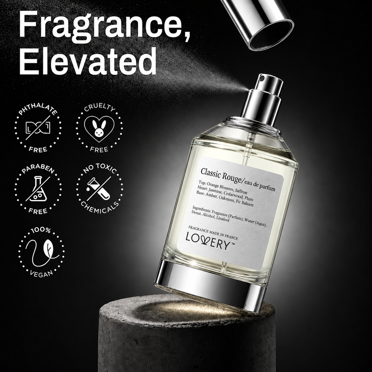 LoveryPlus Classic Rouge Eau de Parfum 2pc. Fragrance Gift Set - Inspired by Maison Francis Kurkdjian Baccarat Rouge 540, 3.4 fl oz Perfume Spray