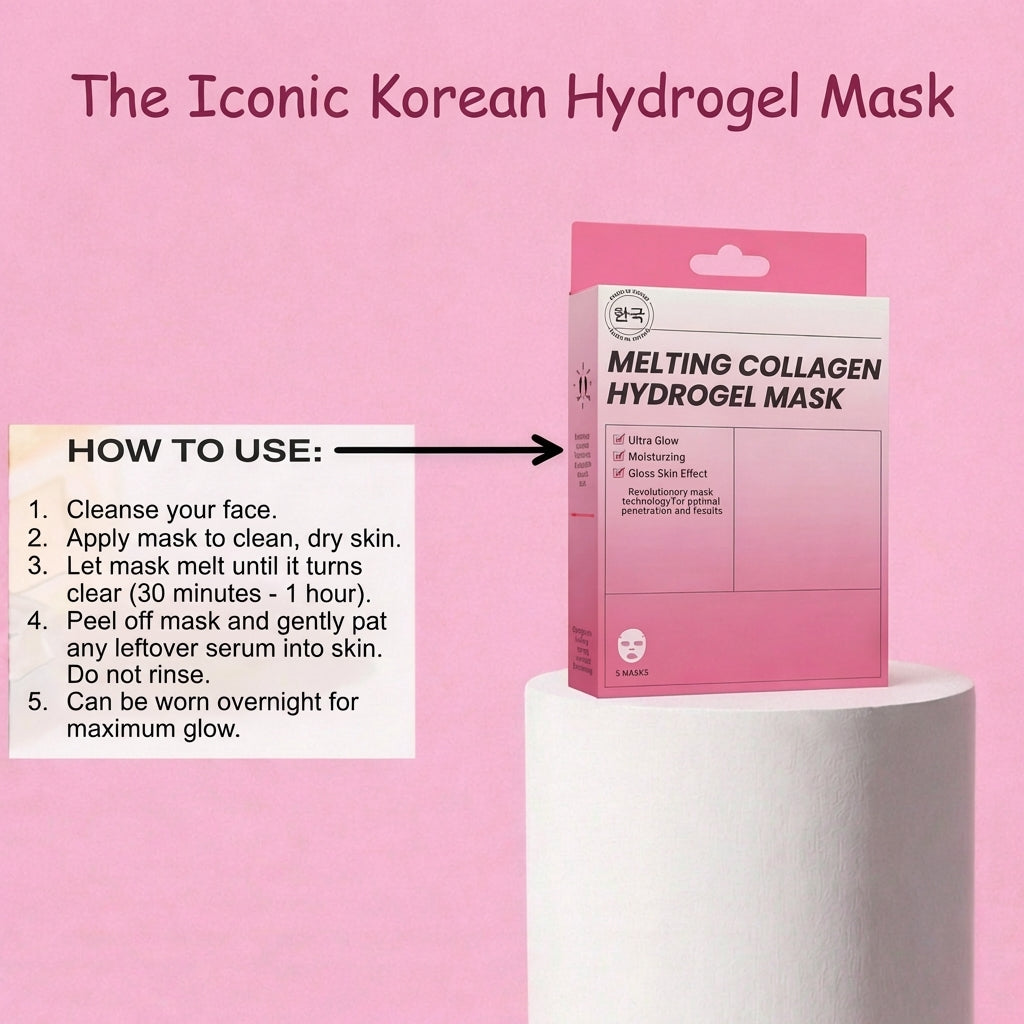 Korean Beauty Skincare Melting Collagen Hydrogel Face Mask Set, 3pcs
