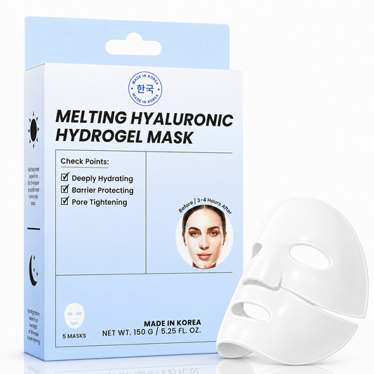 Korean Beauty Skincare Melting Hyaluronic Hydrogel Face Mask Set, K Beauty Glass Skin Advanced Hydrating Skin Care - 5pcs