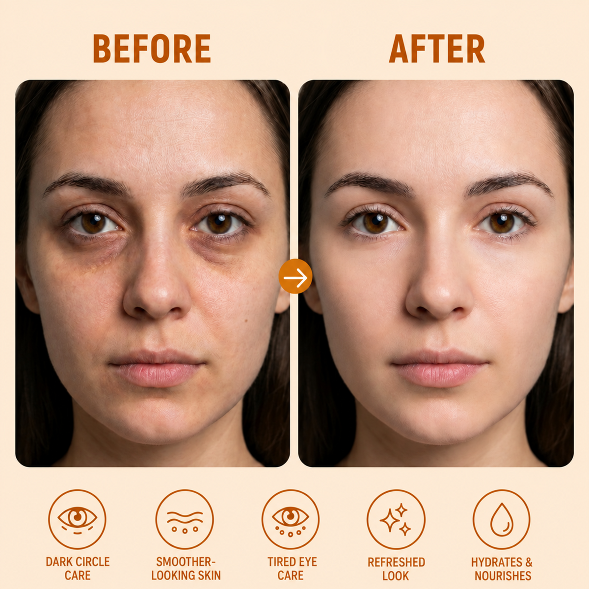 Korean Eye Cream Duo - Vitamin C & E and Hyaluronic Acid & Ceramide - 2 x 30 mL