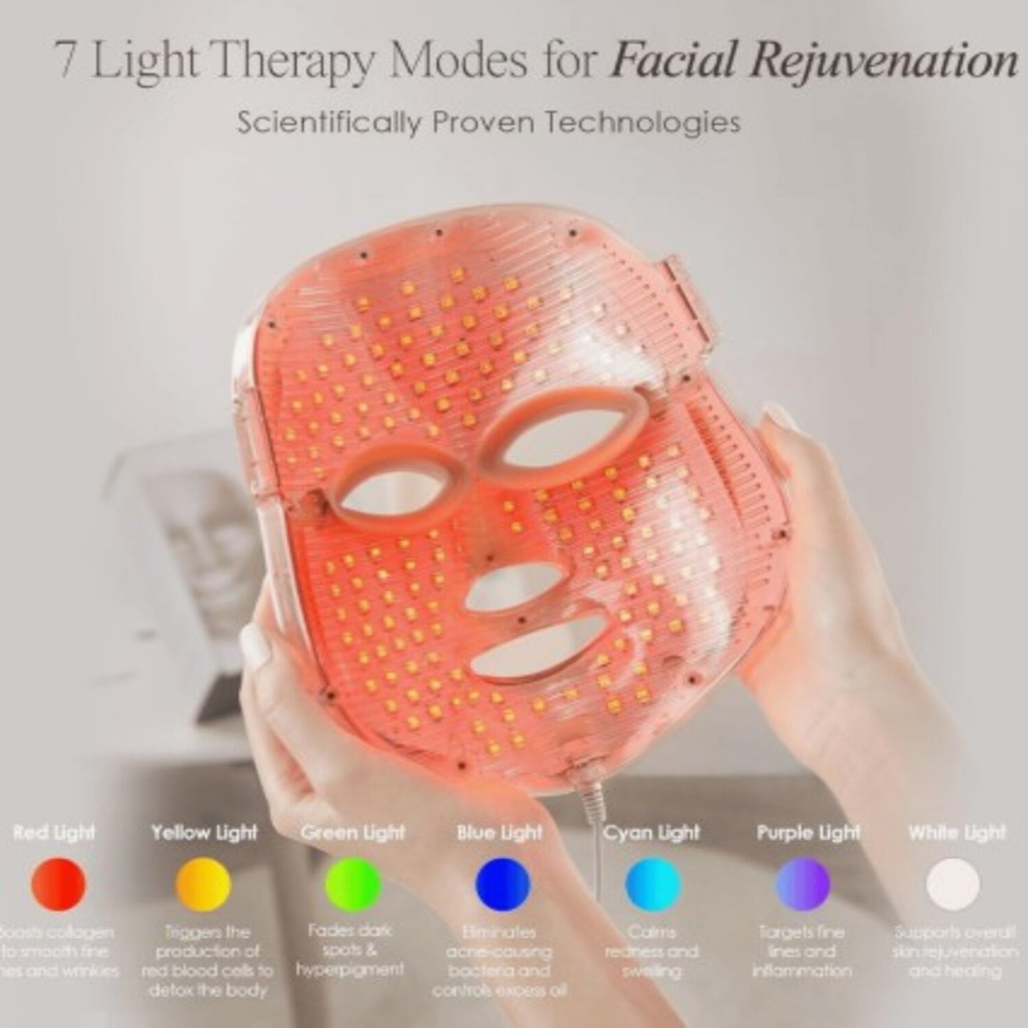 7-Color LED Light Therapy Facial Mask for Radiant Skin