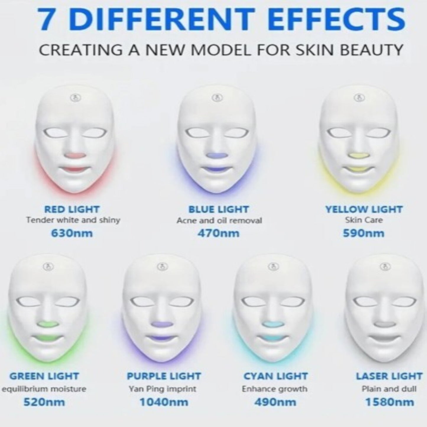7-Color LED Light Therapy Facial Mask for Radiant Skin