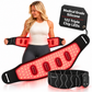 Red Light Therapy Silicone Belt, 630nm Red & 850nm Near Infrared Vibration Massage, 122 Triple-Chip LEDs for Pain Relief Waist, Back, Shoulder & Knee