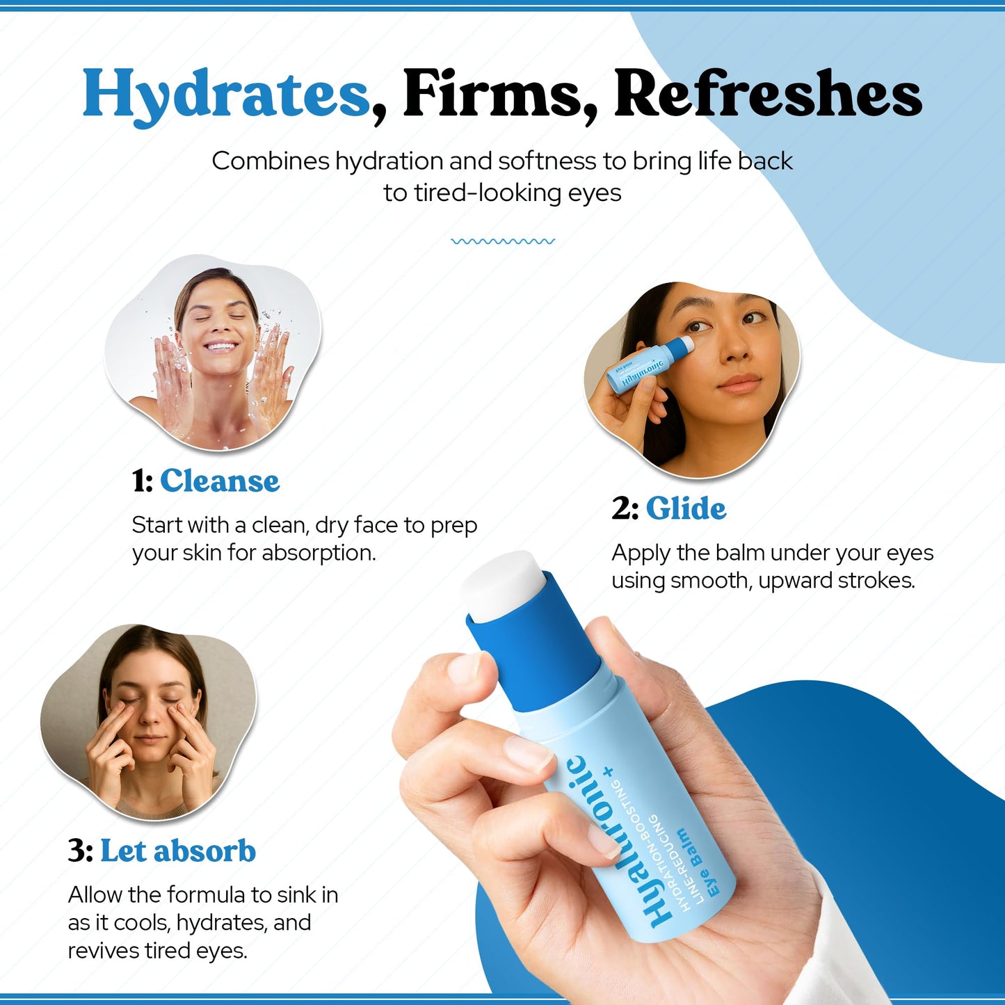 Lovery Hyaluronic Hydration-Boosting Eye Balm - Korean Skin Care Moisture & Line-Smoothing Treatment