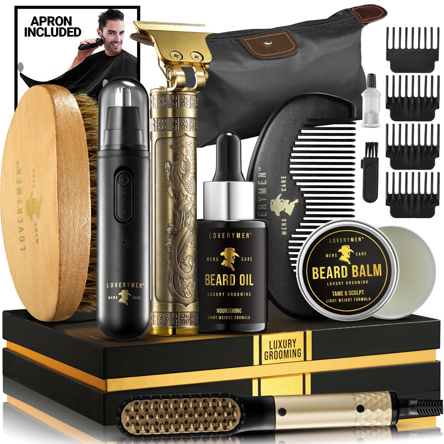 LoveryMen Beard Grooming Kit - 15pc Luxury Beard Care