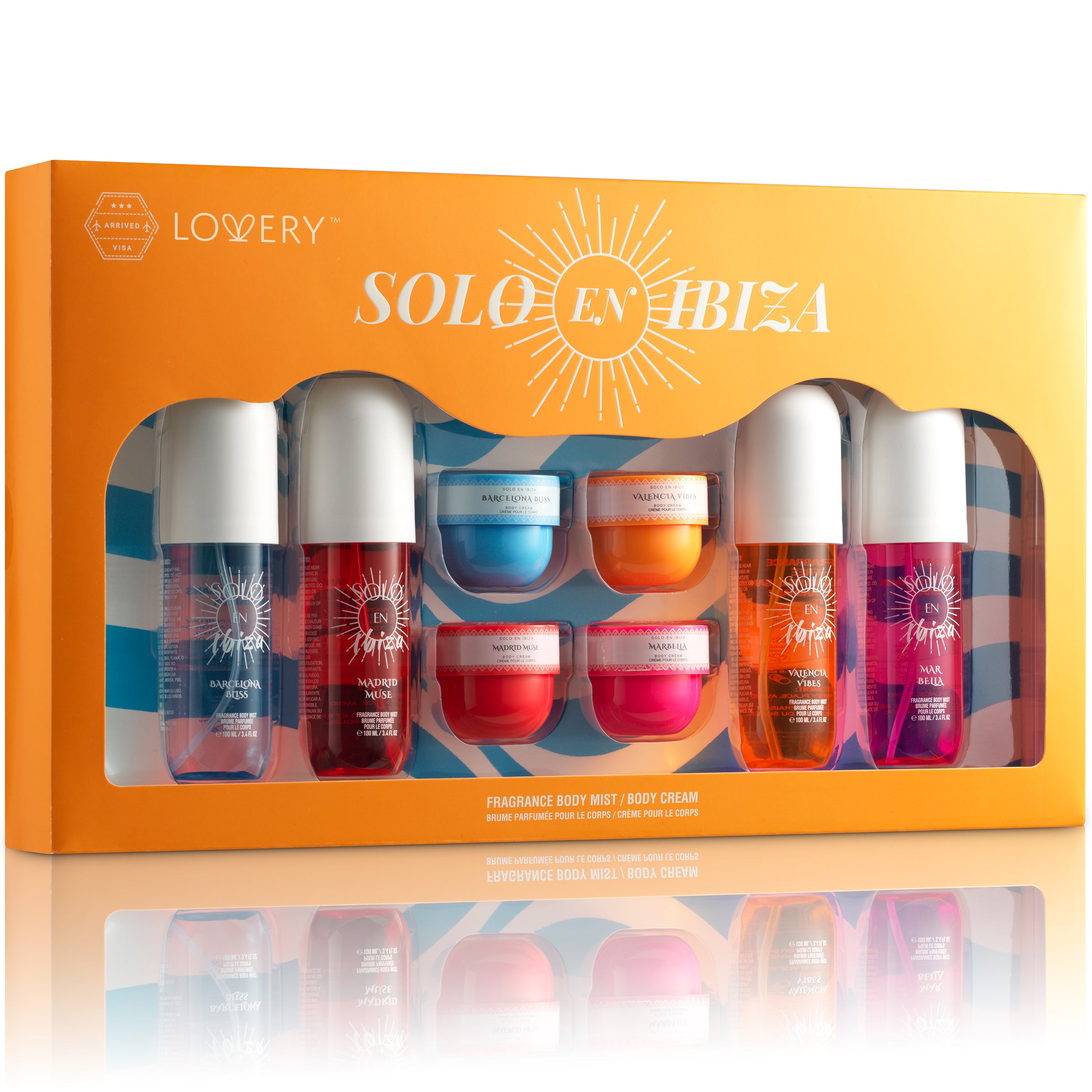 body mist gift set, body cream collection, mediterranean fragrance