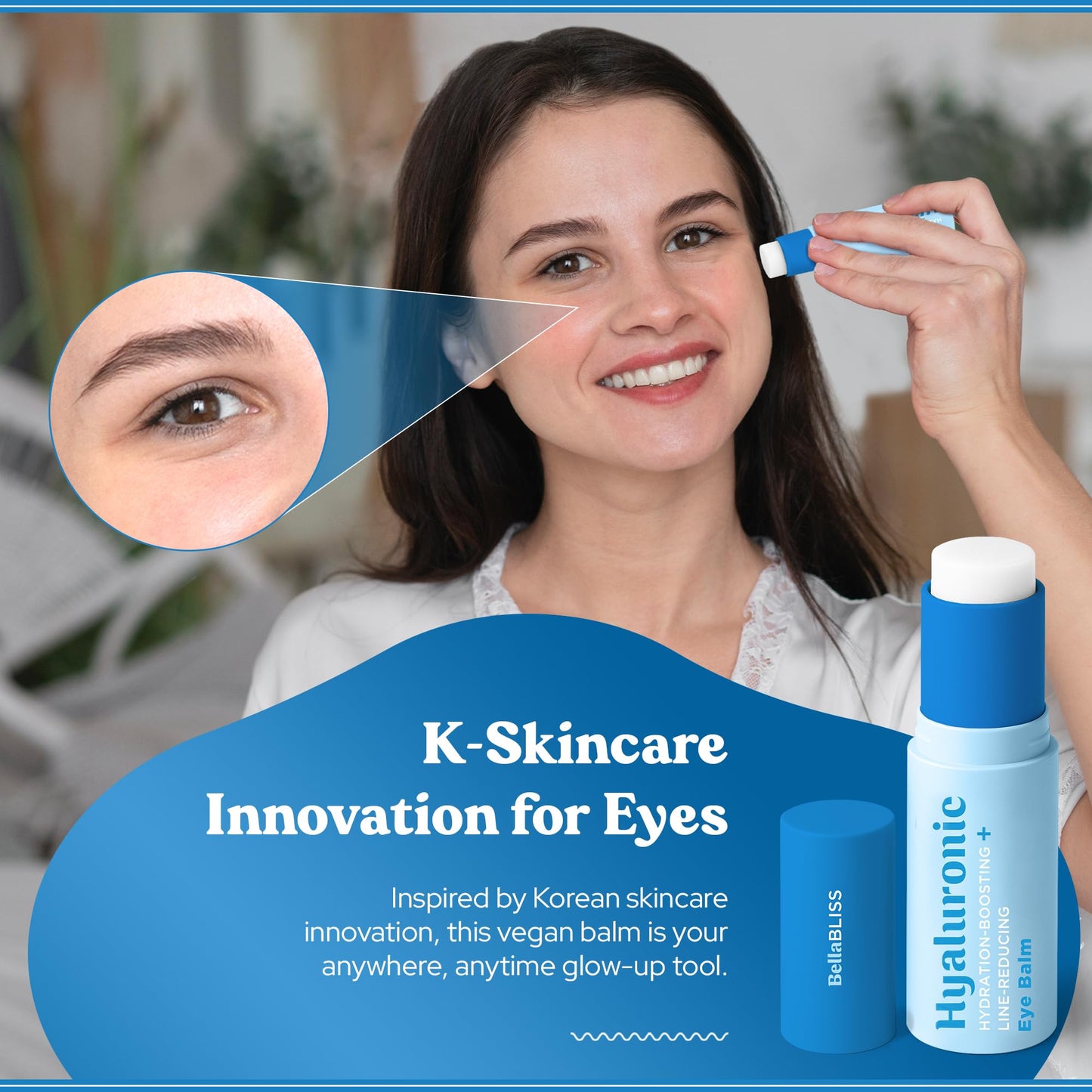 Lovery Hyaluronic Hydration-Boosting Eye Balm - Korean Skin Care Moisture & Line-Smoothing Treatment