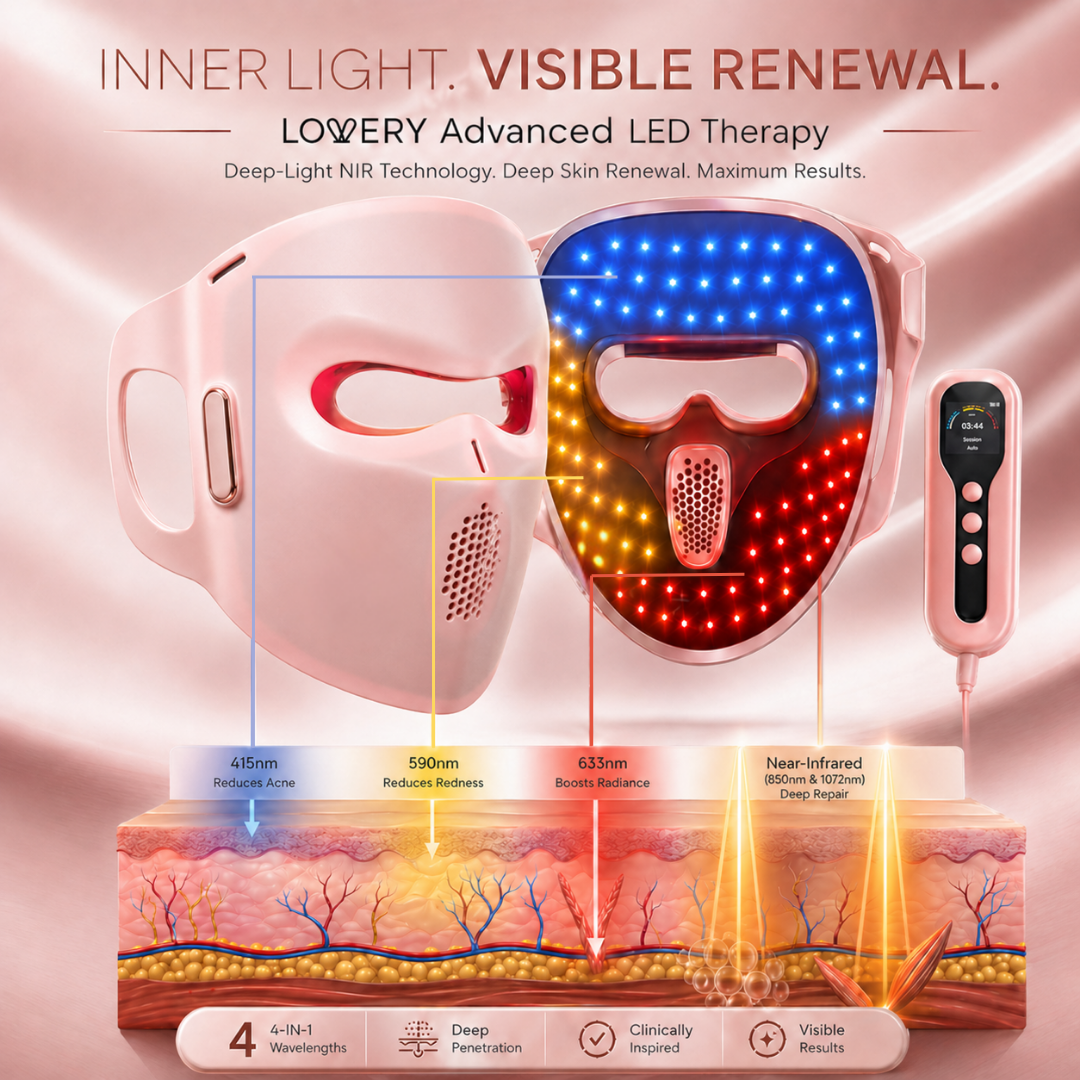 4D LED Red Light Therapy Face Mask with Near-Infrared Light