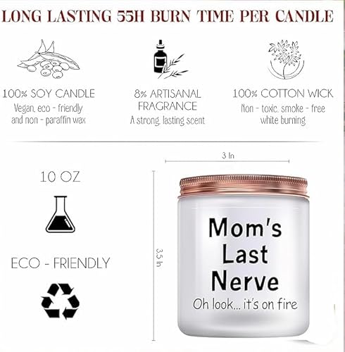 Mothers Day Gifts for Her - Forever Love Heart Pendant Birthstone Necklaces for Women, 14K Gold Plated Double Heart Ruby, Vanilla Soy Candle & Pouch, Luxury Jewelry for Women Mom Girlfriend