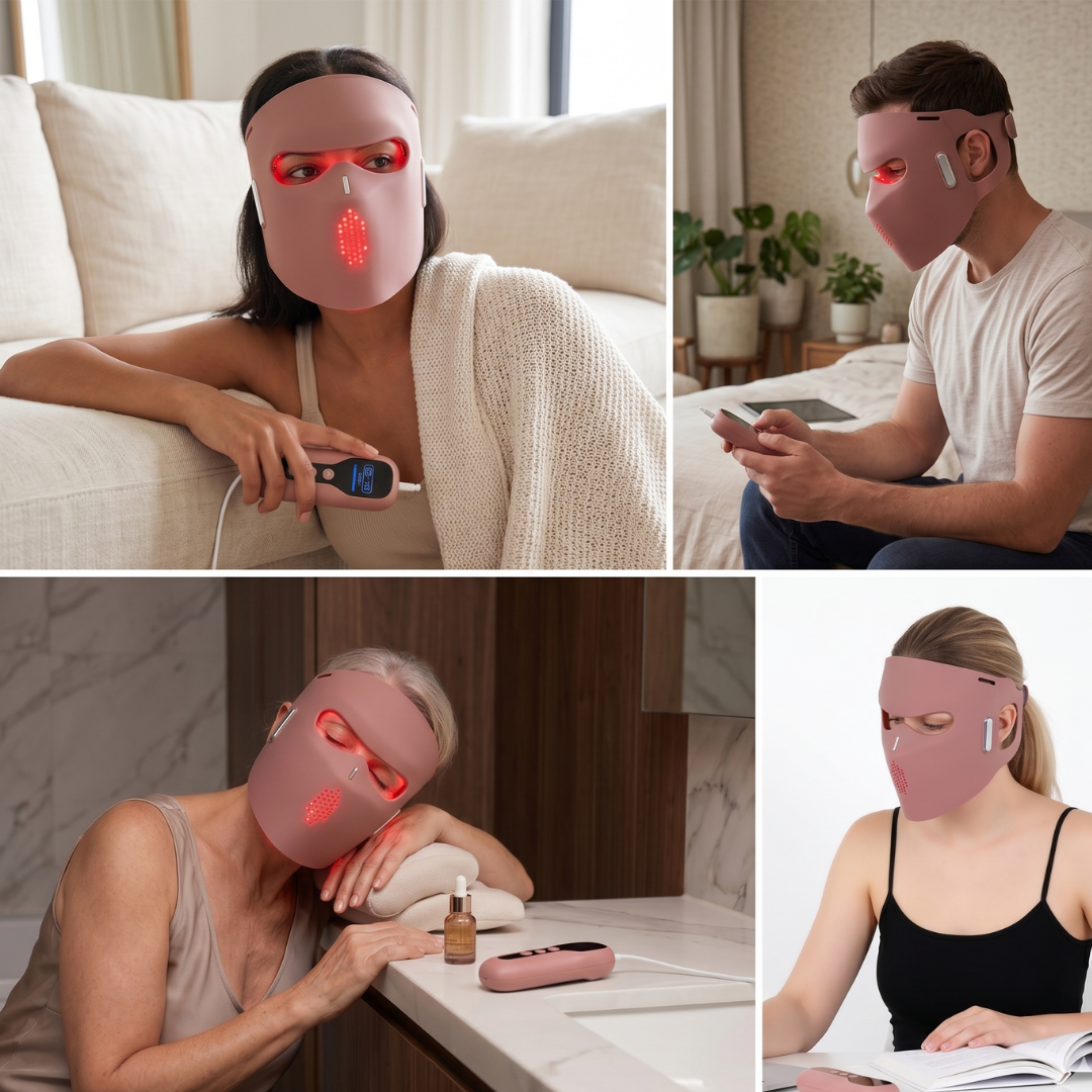 4D Laser Light Therapy Face Mask - 8 x More powerful than LED - Professional At-Home Skin Rejuvenation