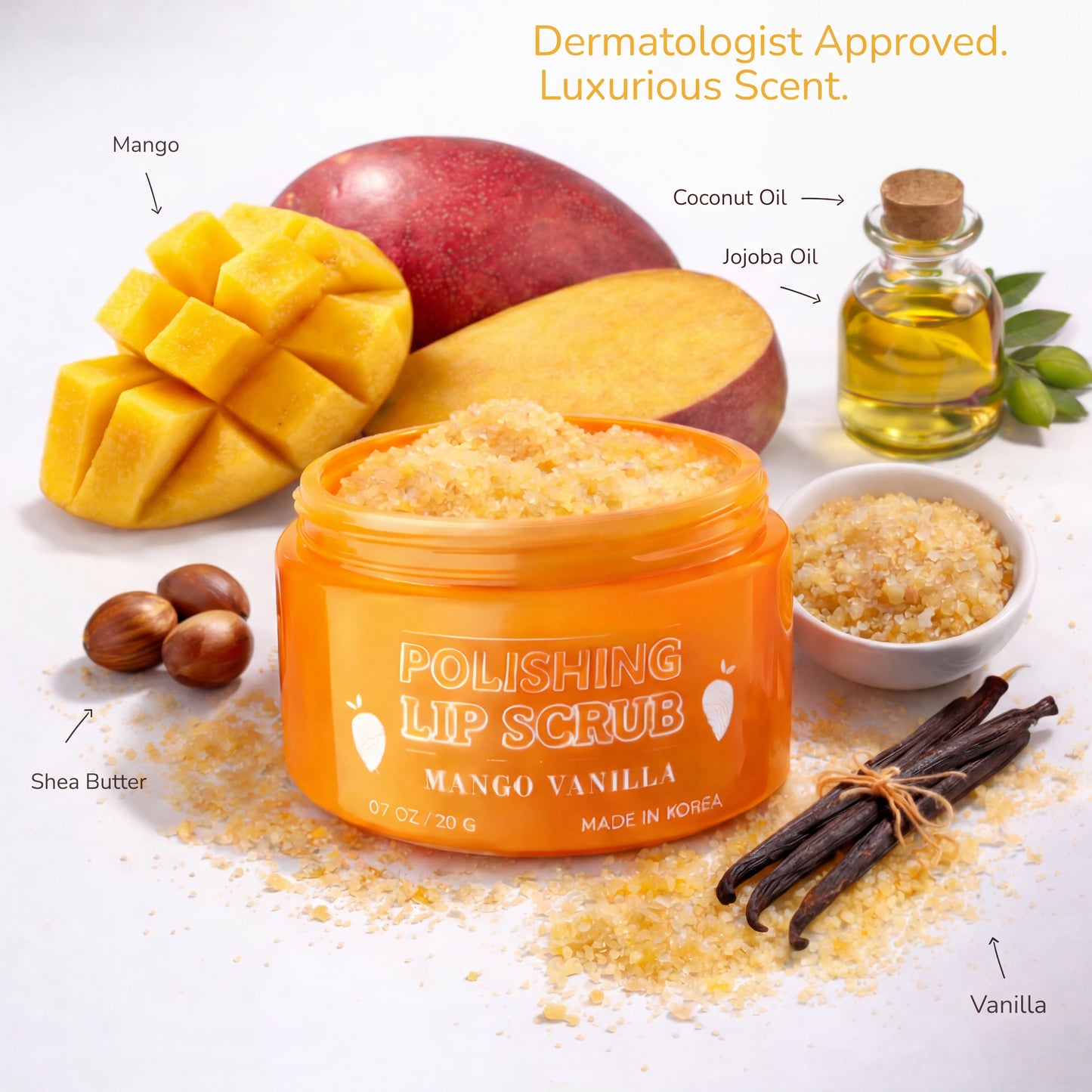 Korean Lip Care Duo Set - Mango Vanilla Exfoliating Lip Scrub & Watermelon Overnight Lip Mask