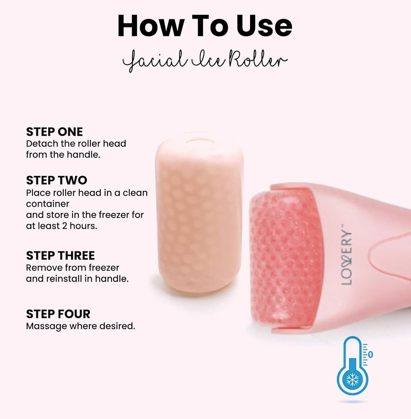 Lovery Gel Bead Face & Body Ice Roller - Refresh, Soothe, and Rejuvenate - Pink