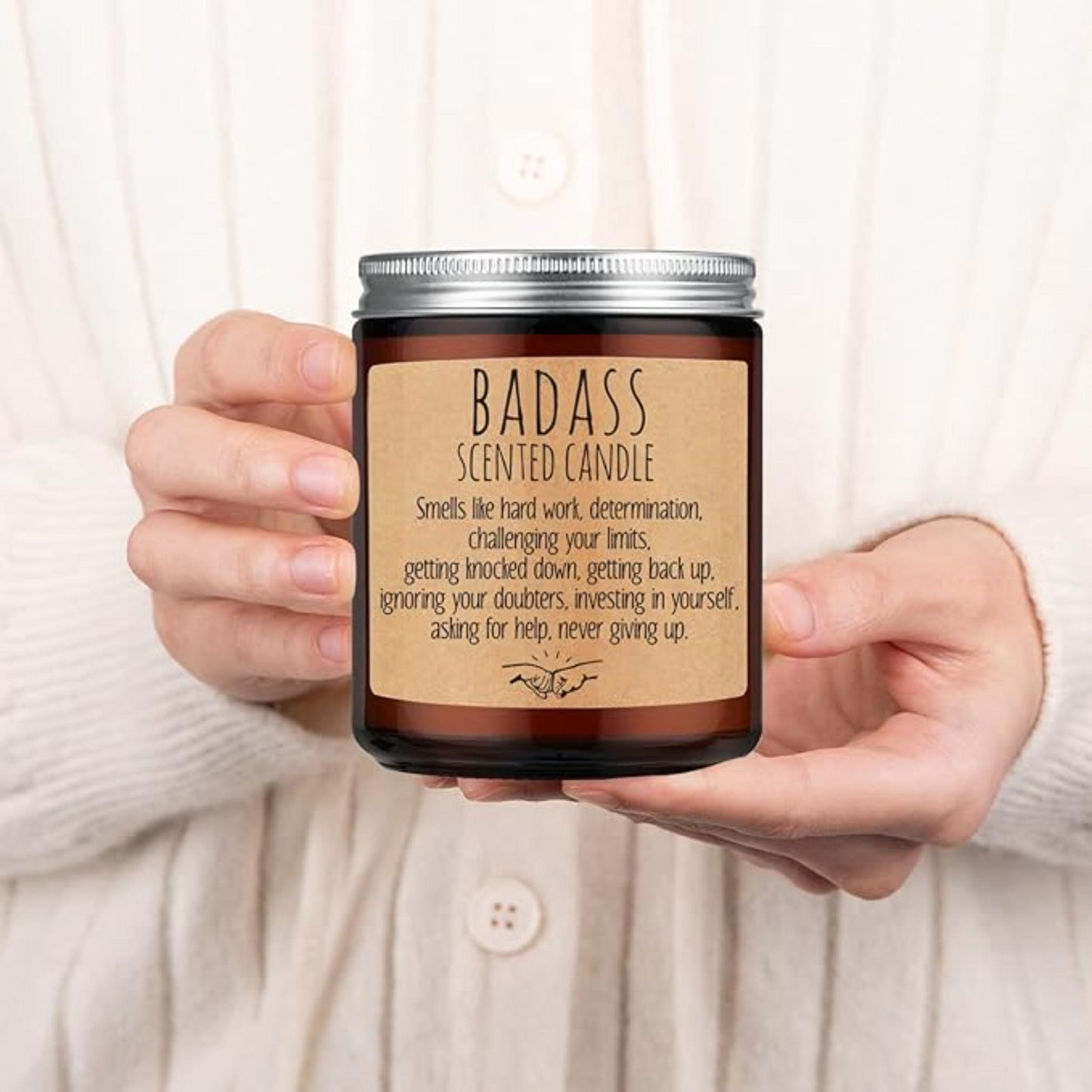 Lovery Badass Candle - Congratulations Gifts, Inspirational Gifts for Women, Men, Boss Gifts, New Job, Promotion, Gifts - Funny Graduation, Proud of You, Valentines, Birthday Gifts