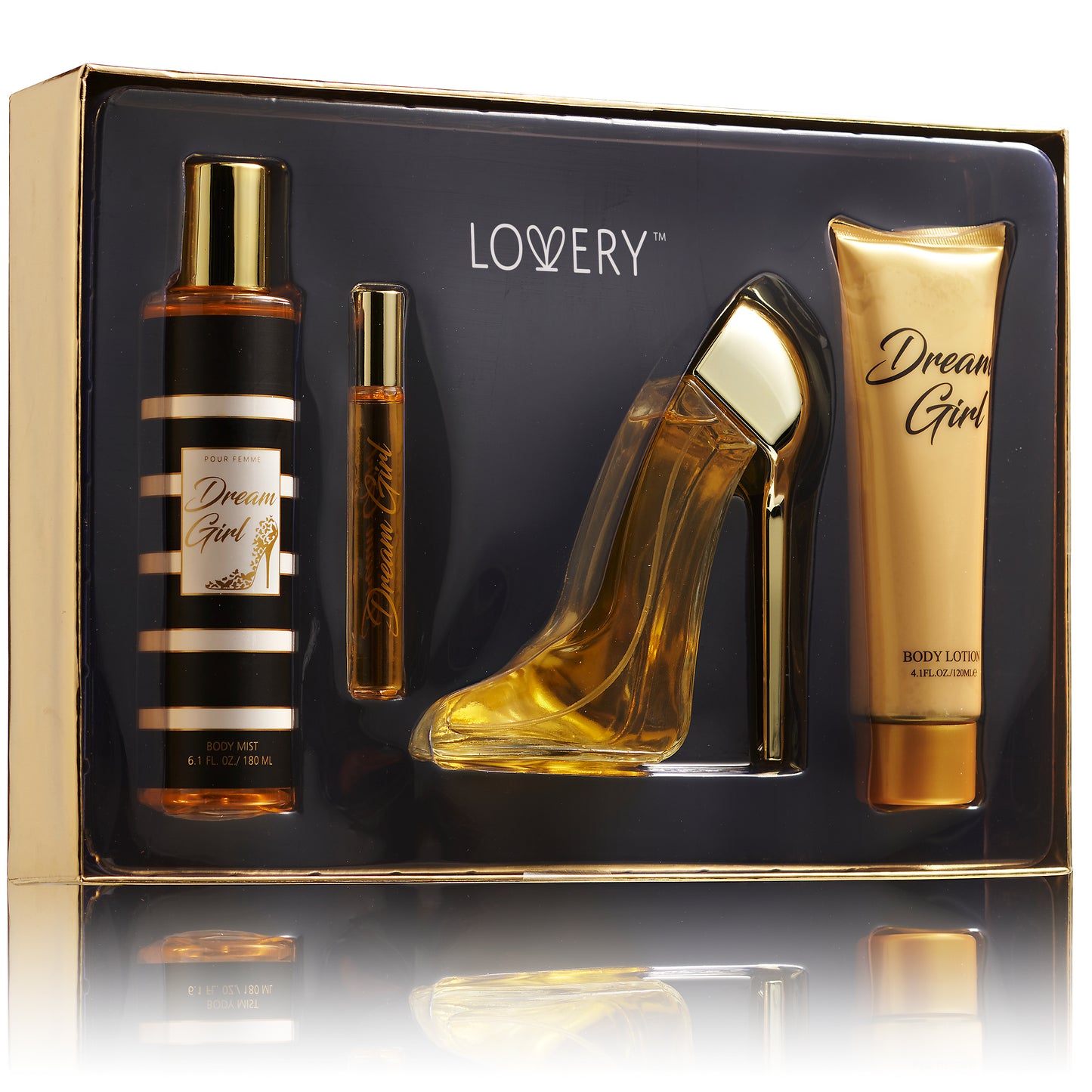 Lovery Dream Girl Premium 4 pc Womens Bath and Body Home Spa Gift