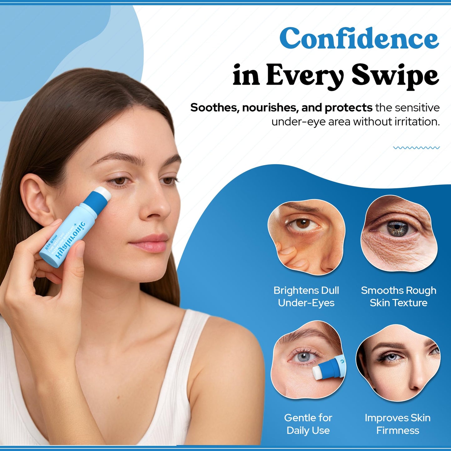 Lovery Hyaluronic Hydration-Boosting Eye Balm - Korean Skin Care Moisture & Line-Smoothing Treatment