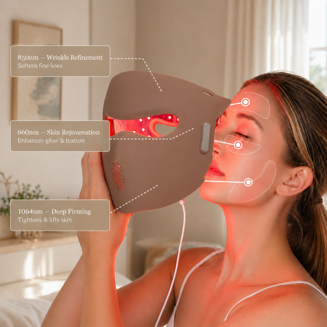 4D Laser Light Therapy Face Mask - 8 x More powerful than LED
