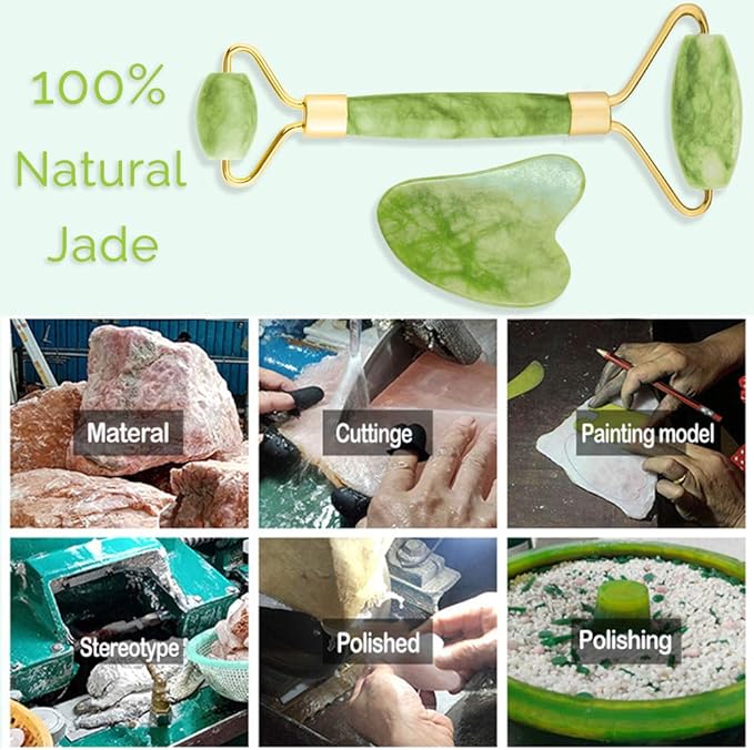 Jade Roller - Anti-Aging Face, Eye & Body Beauty Roller