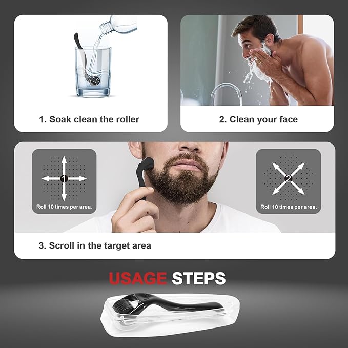 Mens Derma Roller for Beard Growth – Luxury Grooming Tool