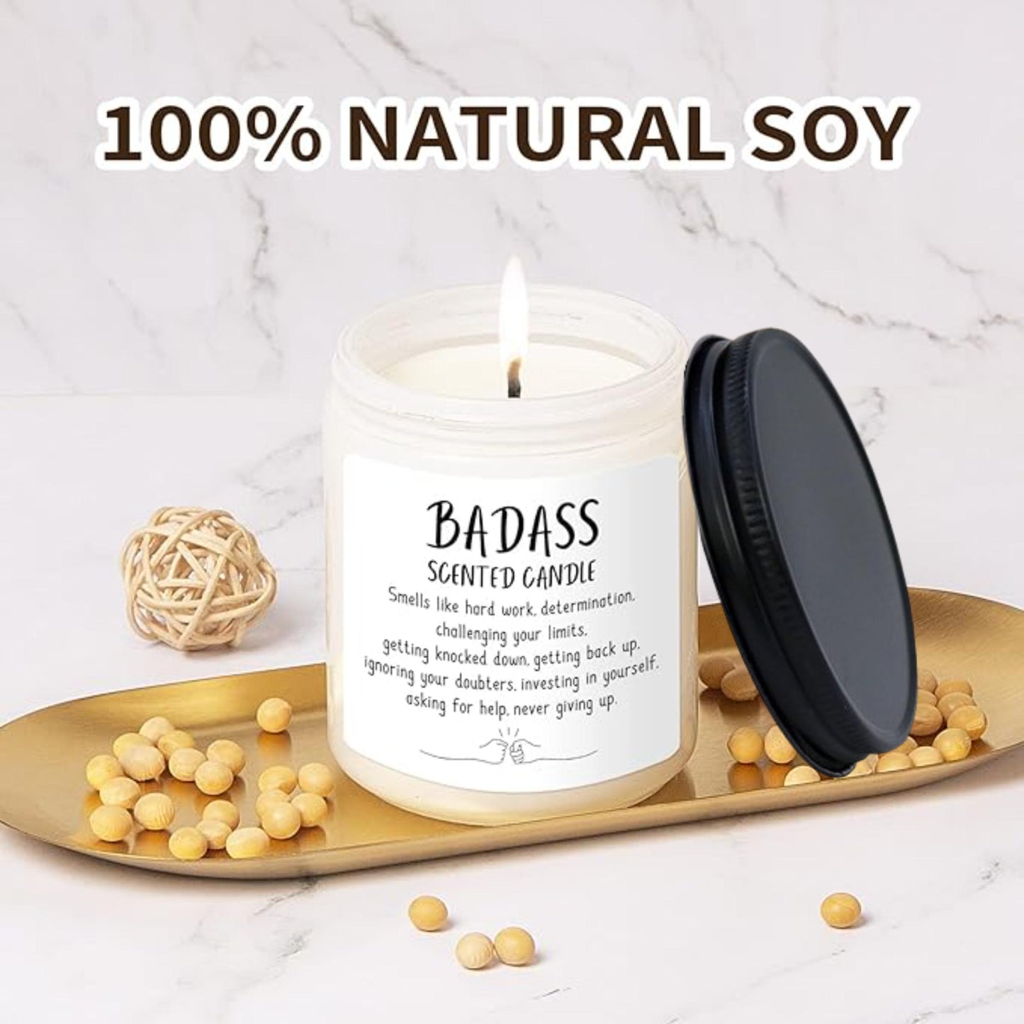 Congratulations Gifts for Women Men, Inspirational Gifts for Women or Men, Friends Coworkers, Birthday Gifts for her Boss Lady, New Job, Promotion Gifts for Women Men, 10oz Badass Scented Candle