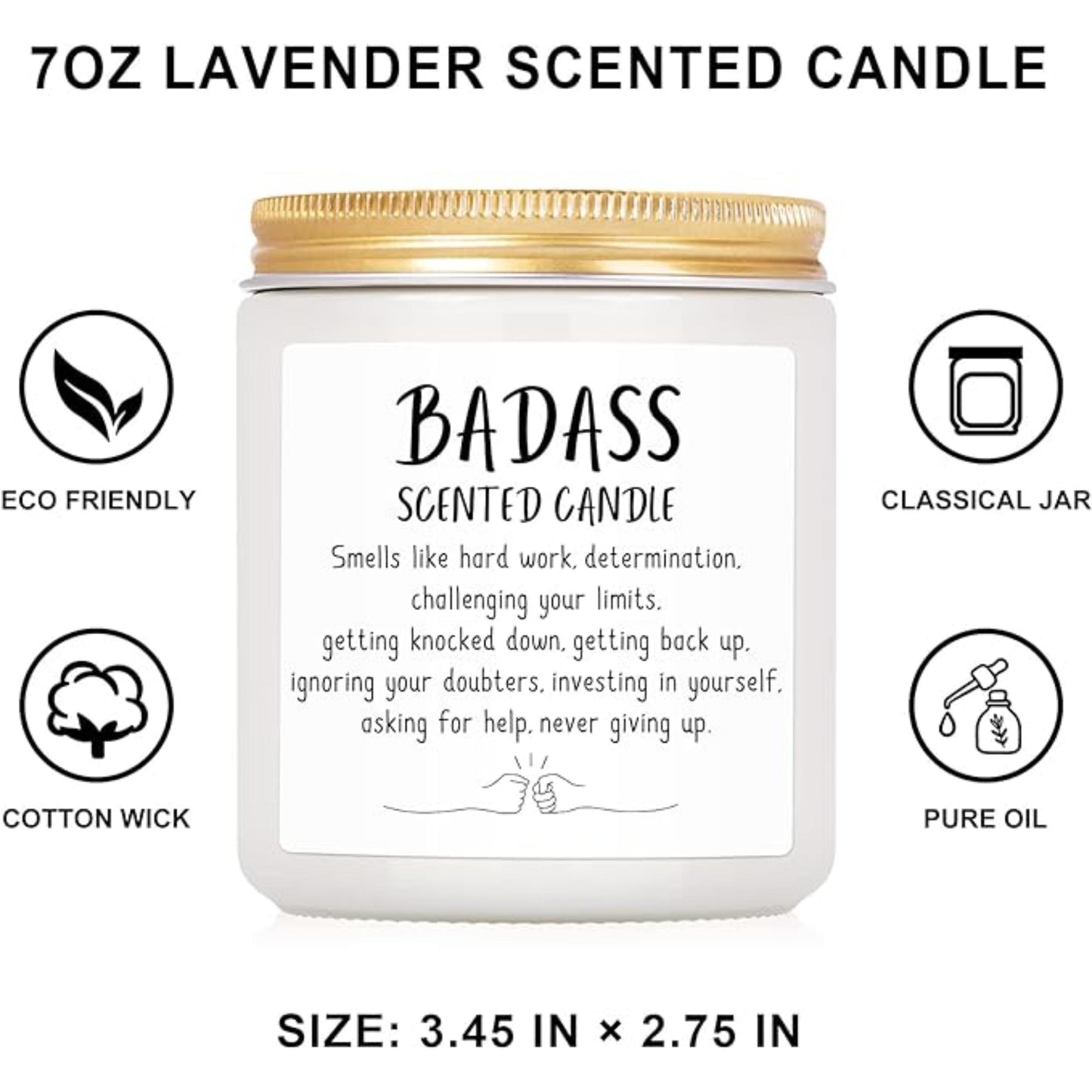 Lovery Congratulations Gifts for Women Men, Inspirational Gifts for Women or Men, Friends Coworkers, Birthday Gifts for her Boss Lady, New Job, Promotion Gifts for Women Men, 7oz Badass Scented Candle
