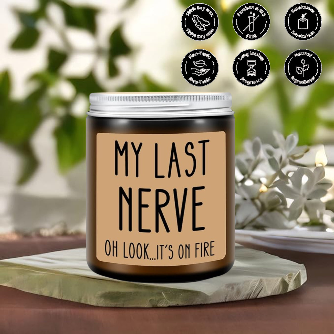 Lovery Birthday Gifts for Women, Funny Gifts for Best Friend Women - My Last Nerve Candle - Unique Birthday Gifts for Women, Her, Mom, BFF, Sister