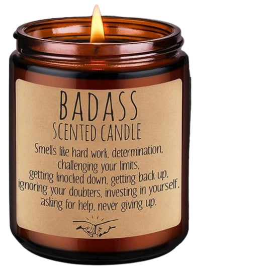 Lovery Badass Candle - Congratulations Gifts, Inspirational Gifts for Women, Men, Boss Gifts, New Job, Promotion, Gifts - Funny Graduation, Proud of You, Valentines, Birthday Gifts