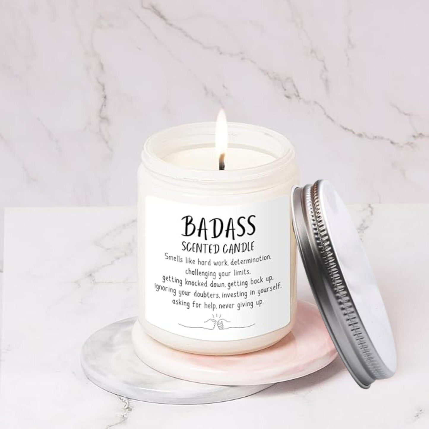 Congratulations Gifts for Women Men, Inspirational Gifts for Women or Men, Friends Coworkers, Birthday Gifts for her Boss Lady, New Job, Promotion Gifts for Women Men, 10oz Badass Scented Candle
