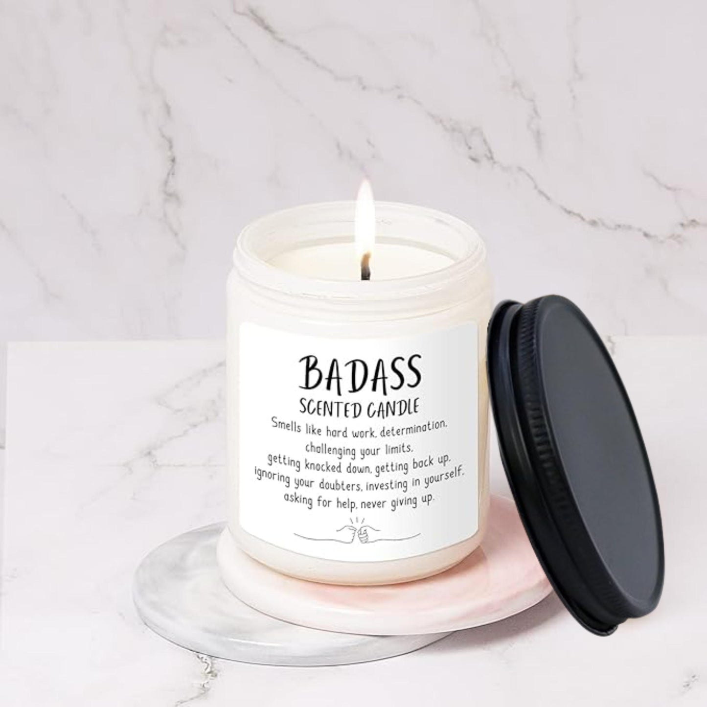 Congratulations Gifts for Women Men, Inspirational Gifts for Women or Men, Friends Coworkers, Birthday Gifts for her Boss Lady, New Job, Promotion Gifts for Women Men, 10oz Badass Scented Candle