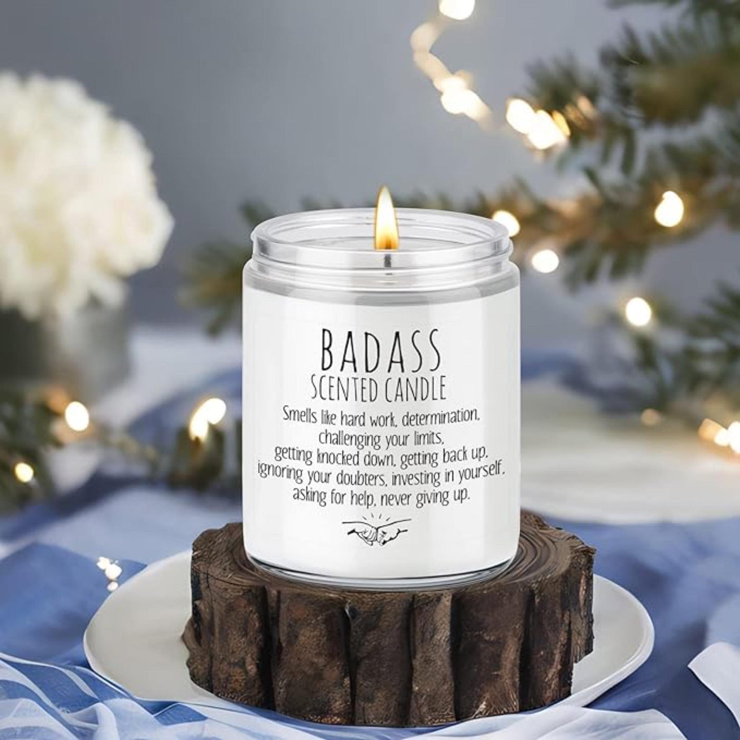 Lovery Congratulations Gifts for Women Men, Inspirational Gifts for Women or Men, Friends Coworkers, Birthday Gifts for her Boss Lady, New Job, Promotion Gifts for Women Men, 7oz Badass Scented Candle