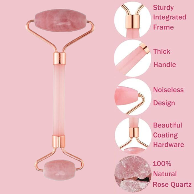 Lovery Unisex 2 Pack Rose Quartz Facial Roller Lovery Unisex 2 Pack Rose Quartz Facial Roller