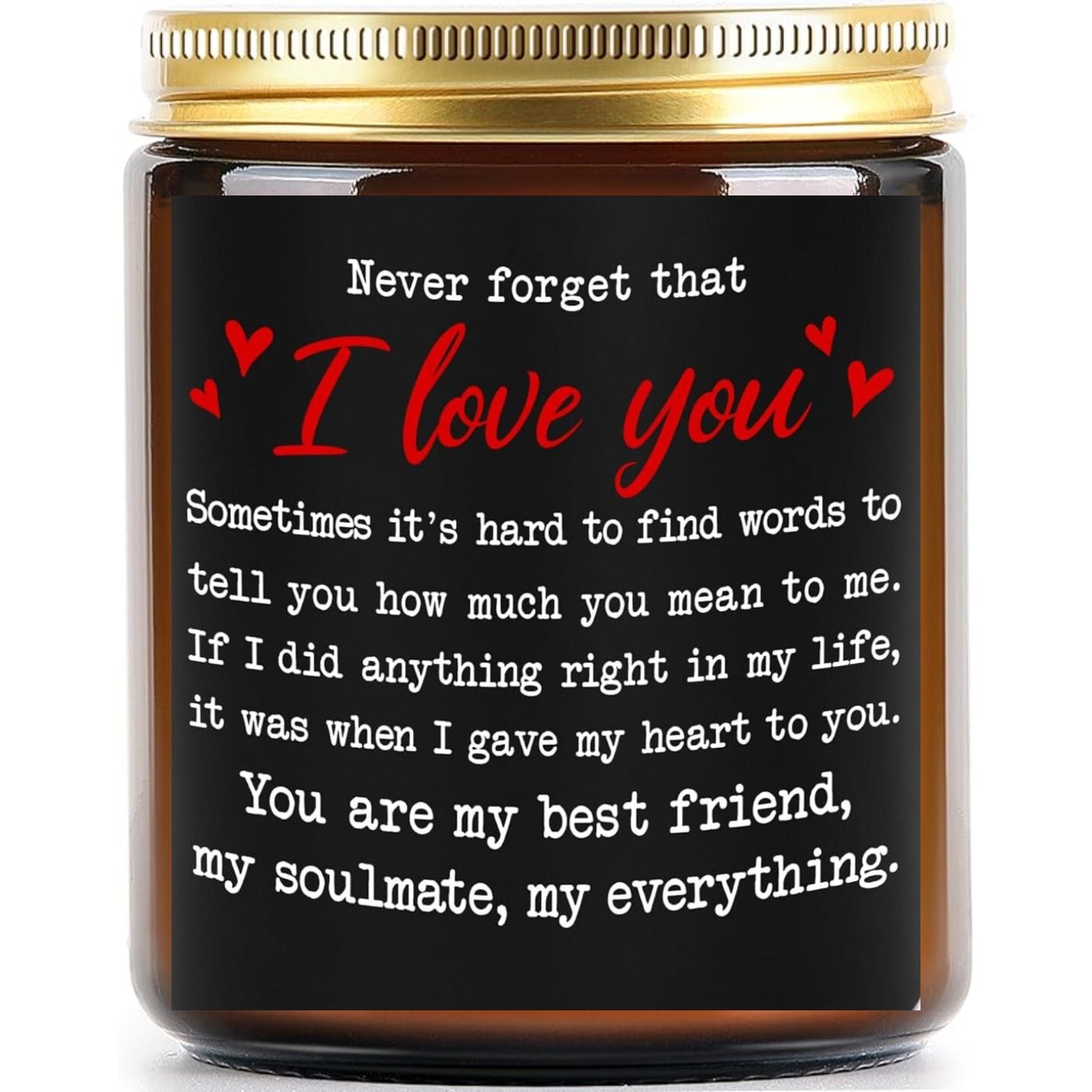 "I Love You Candle" - 10oz Lavender Scented Soy Wax Candle