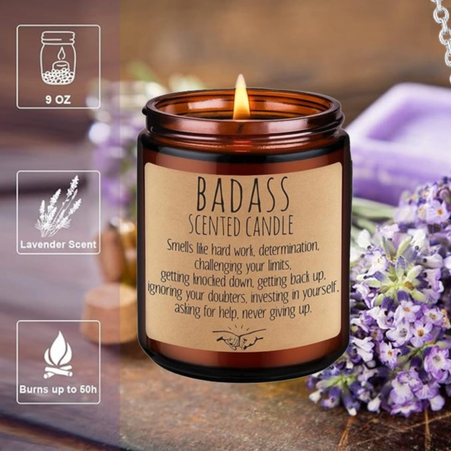 Lovery Badass Candle - Congratulations Gifts, Inspirational Gifts for Women, Men, Boss Gifts, New Job, Promotion, Gifts - Funny Graduation, Proud of You, Valentines, Birthday Gifts