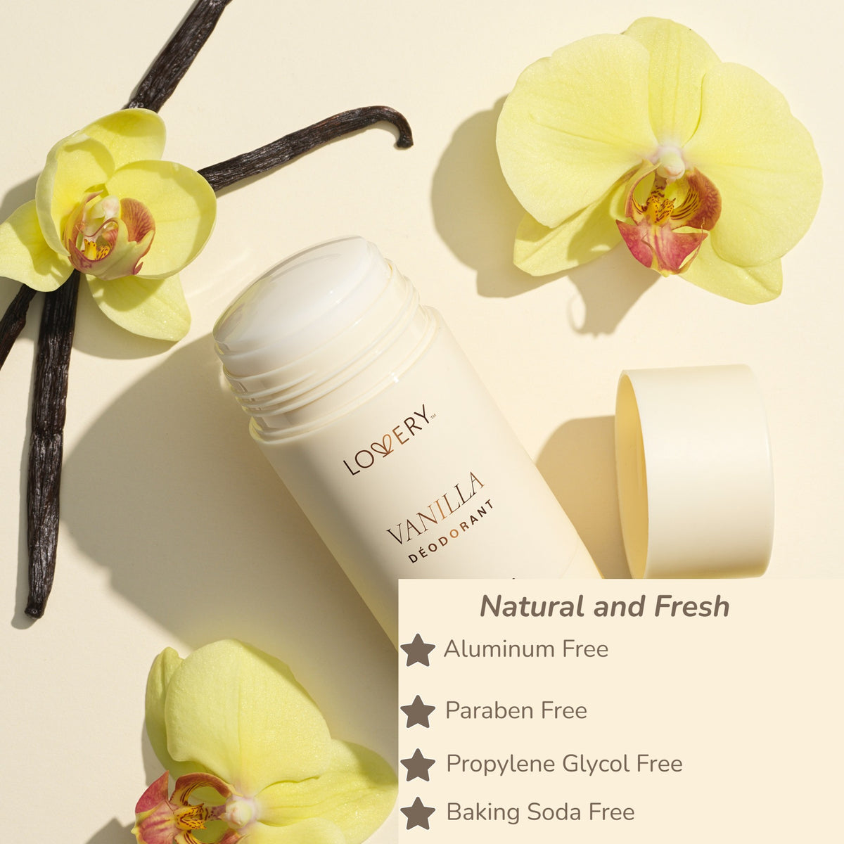 Vanilla Deodorant Stick – Aluminum-Free 24-Hour Odor Control
