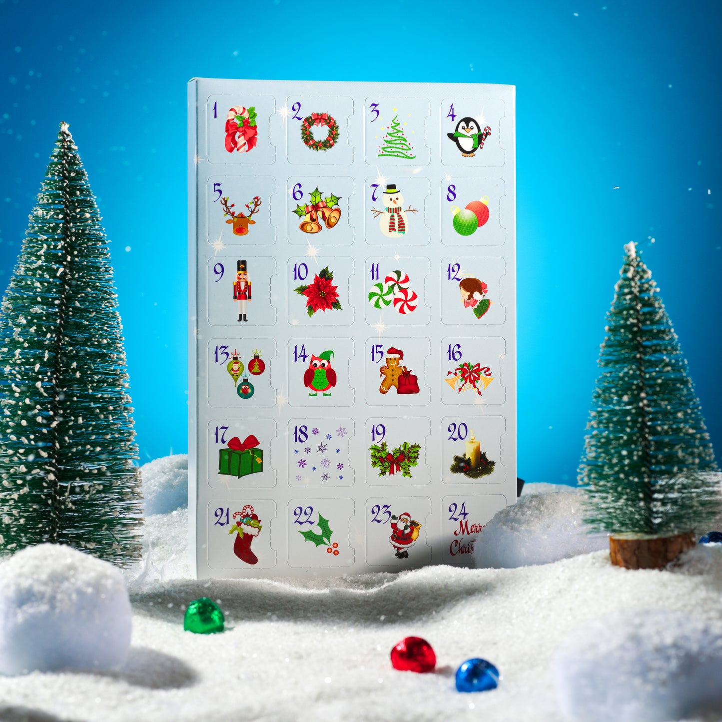 Lovery 24 days Advent calendar, milk chocolate assortment, countdown to Christmas, festive holiday designs, gourmet chocolates for each day, Yuletide treats, unique Christmas shapes, premium milk chocolate pieces, festive gift for all ages, delightful holiday surprise, Christmas spirit enhancer