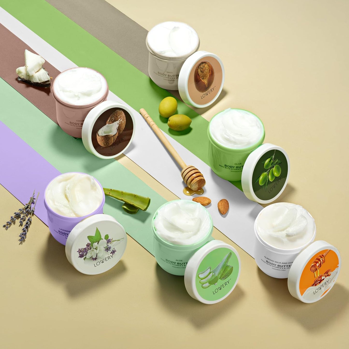 Whipped Body Butters Gift Set with Bow - 6Pc Moisturizing Lotions