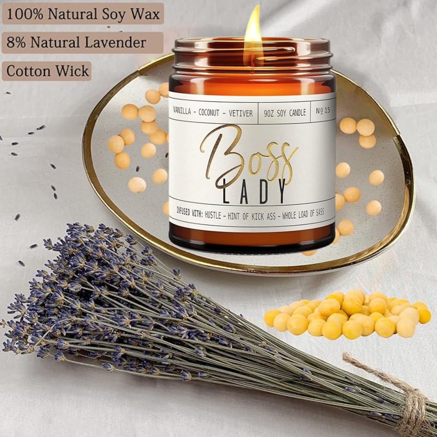 Engagement Gift, Vanilla Scented Soy Wax Candle, Engagement Gifts for Couples, Engaged 2024 Candle, Engagement Gifts for Her, Fiancé Gifts for Women, 50Hr Burn, White, Gold