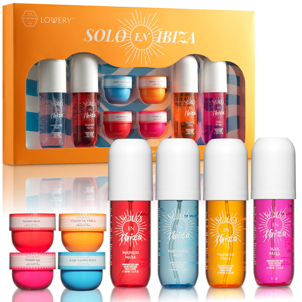 body mist gift set, body cream collection, mediterranean fragrance