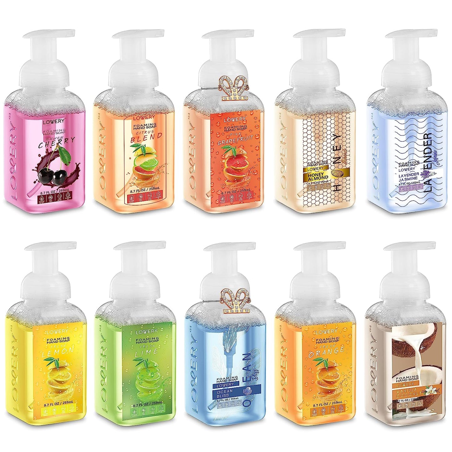 Citrus Foaming Hand Soap - Pack of 10 Scented Hand Wash