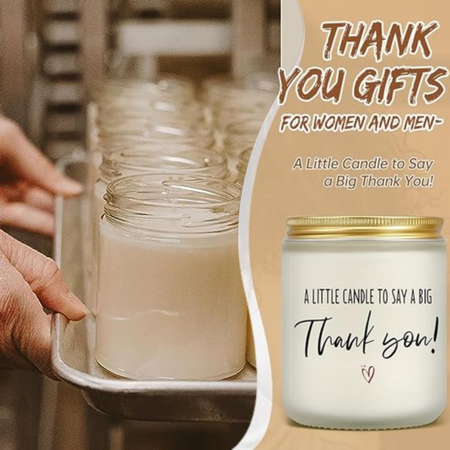 Thank You Gifts for Women, Men, Mom, Dad, Coworkers, Nurse, Clients - Hostess Gifts for Women - Teacher, Boss, Employee, Friends, Farewell, Birthday, Appreciation Gifts, 10oz Soy Wax Candle