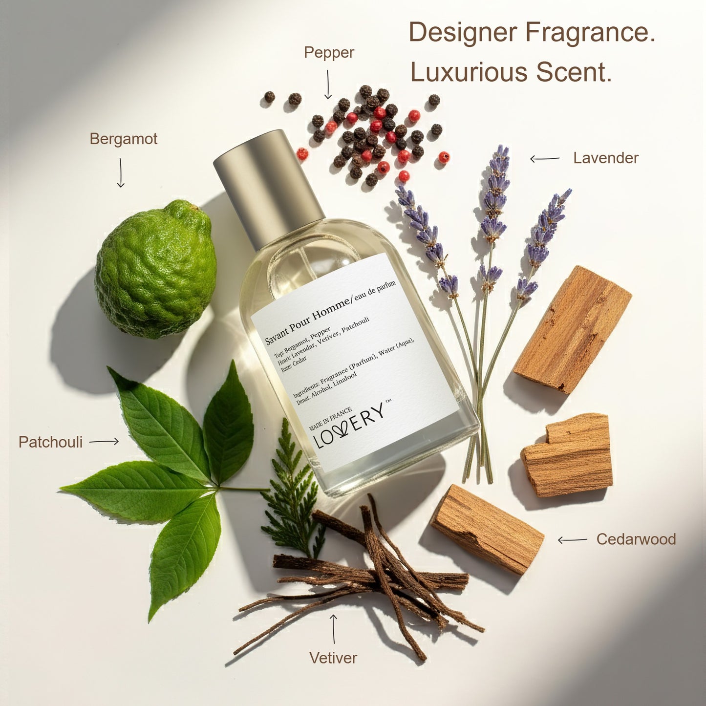 LoveryPlus Savant Pour Homme Eau de Parfum 2pc. Fragrance Gift Set - Inspired by Dior Sauvage, 3.4 fl oz Perfume Spray