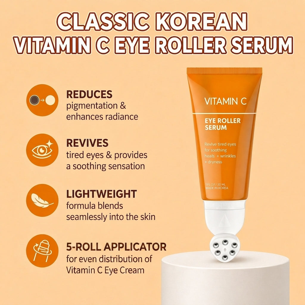 Lovery Korean Skincare Vitamin C Eye Roller Serum - Hydrating Under Eye Treatment